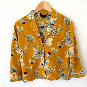 Topshop Gold Floral Top